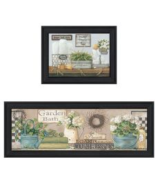 Trendy Decor 4U "Bath Time-Dream, Soak and Relax" Framed Wall Art for Living Room, Wall Art Print for Home Decor, Bedroom Wall Art by Pam Britton
