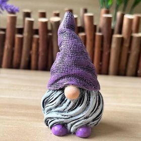 1pc Garden Gnome Resin Statue; Faceless Doll Figures Miniature Home Decoration For Lawn Ornaments Indoor Or Outdoor Patio Deck Yard Garden Lawn Porch (Color: purple)