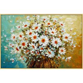 Canvas Oil Painting palette knife 3D texture acrylic Flower Wall art Picture For Living Room home decor (size: 40x80cm)